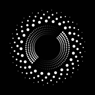 Çember şeklinde soyut beyaz noktalar
