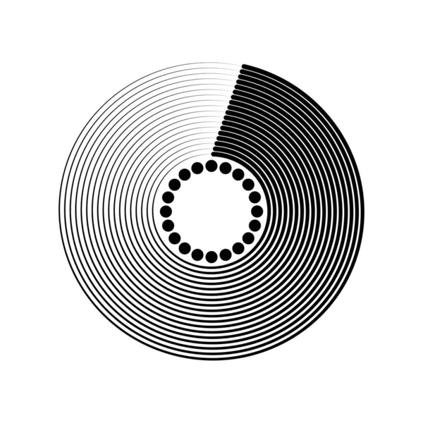 Puntos Negros Abstractos Líneas Forma Círculo — Vector de stock