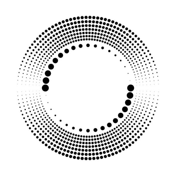 Abstract Black Dots Circle Form — Stock Vector