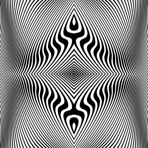 Abstract Black Pattern Wave Illusion — Stock Vector