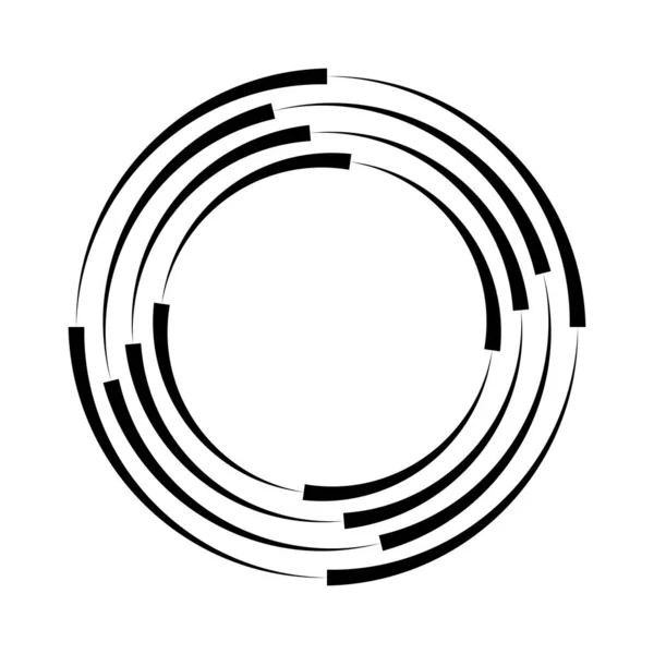 Abstract Black Lines Circle Form — Stock Vector
