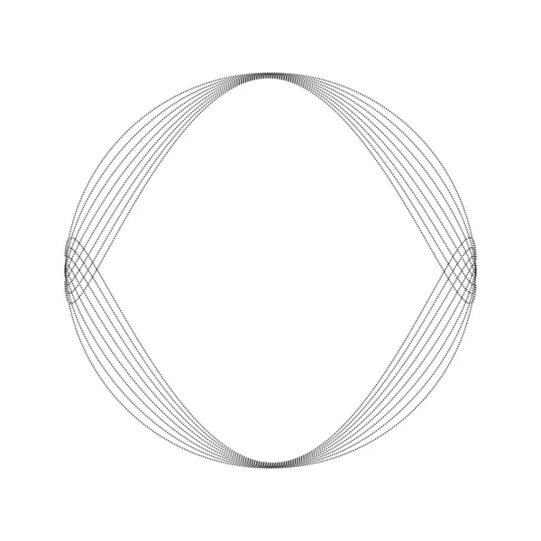 Astratto Sfondo Linee Ovali Con Cerchi Geometrici — Vettoriale Stock