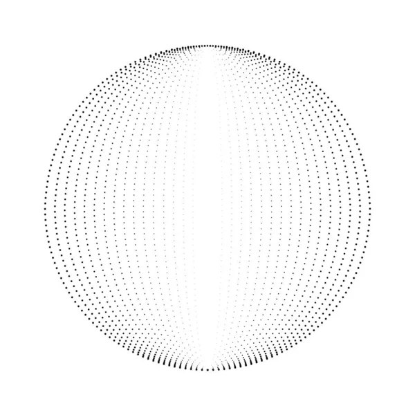 円形の抽象的なブラックハーフトーンドット — ストックベクタ