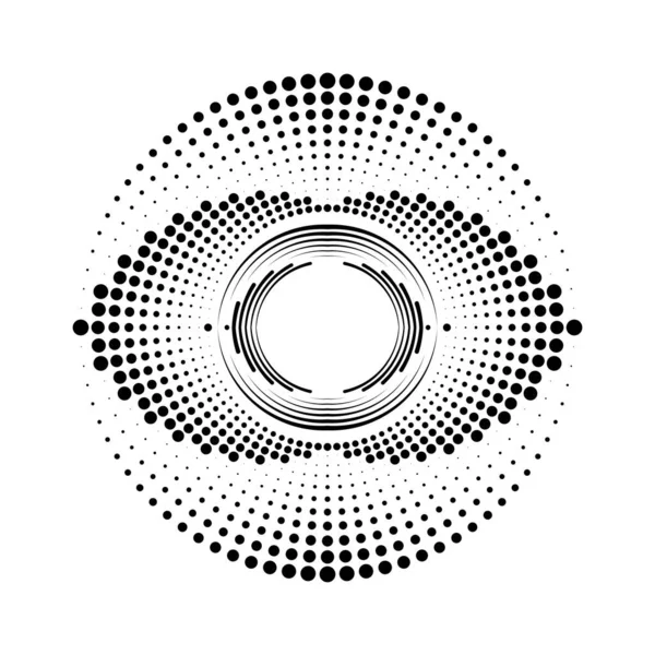 圆形的抽象黑线和黑点 — 图库矢量图片