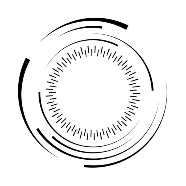 Abstrakta Svarta Linjer Cirkel Form — Stock vektor