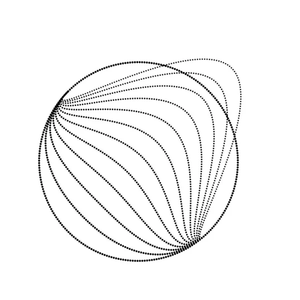 Résumé Lignes Ovales Noires Pointillées Forme Cercle — Image vectorielle
