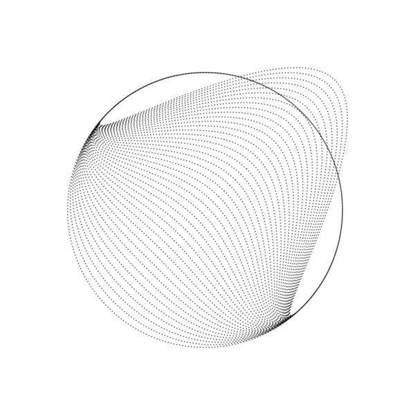 Abstrato Preto Oval Pontilhado Linhas Forma Círculo — Vetor de Stock