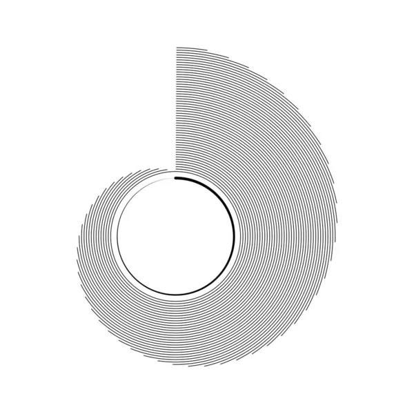 圆形黑色卷曲线摘要 — 图库矢量图片