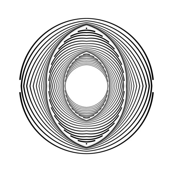 Líneas Curvas Negras Abstractas Forma Círculo — Archivo Imágenes Vectoriales