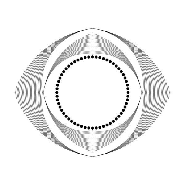 Abstraktní Černé Křivky Tečky Kruhovém Tvaru — Stockový vektor