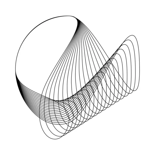 円形の抽象的な黒変形された線 — ストックベクタ