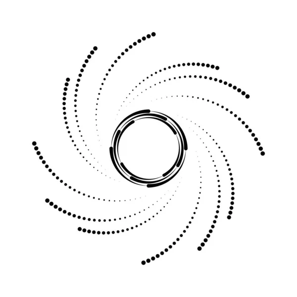 Les Points Noirs Abstraits Les Lignes Forme Vortex Eps — Image vectorielle