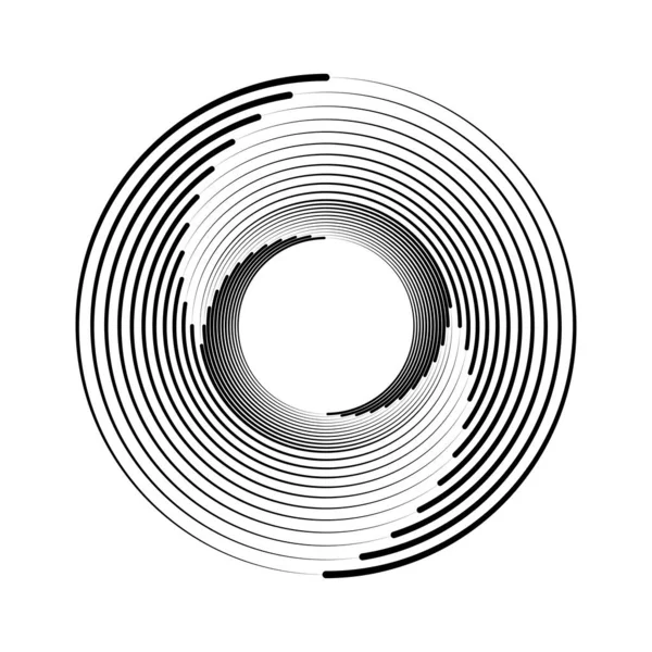 Abstracte Zwarte Lijnen Spiraalvorm — Stockvector