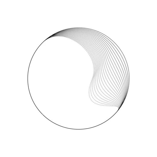 Abstrato Preto Oval Pontilhado Linhas Forma Círculo — Vetor de Stock