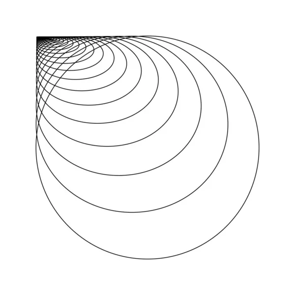 円形の抽象的な黒い楕円線 — ストックベクタ