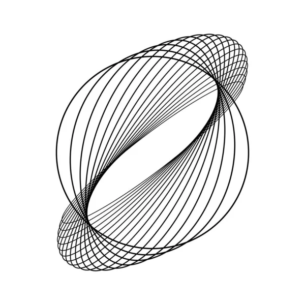 圆形黑色抽象椭圆形线 — 图库矢量图片