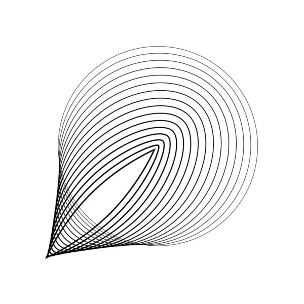 Líneas Ovales Negras Abstractas Forma Círculo — Archivo Imágenes Vectoriales