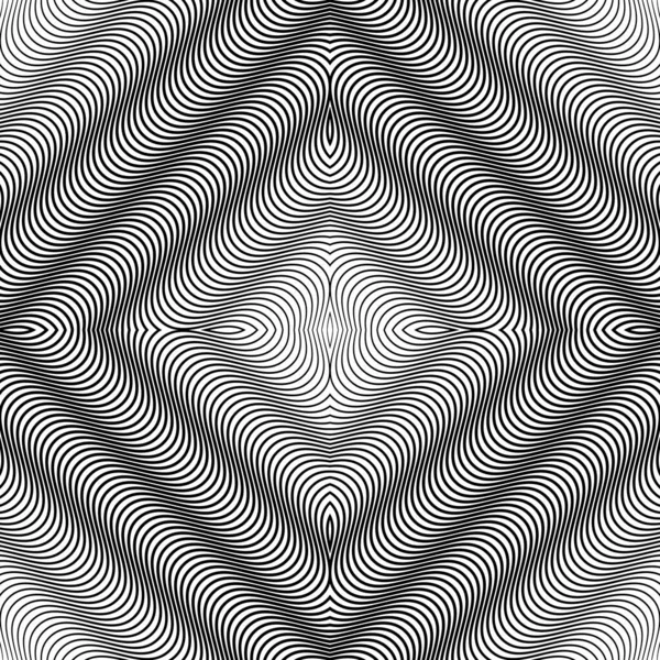 Patrón Negro Abstracto Con Ilusión Onda — Archivo Imágenes Vectoriales