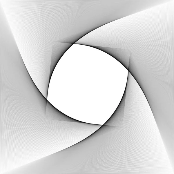 円形の抽象的な黒の回転された線 — ストックベクタ