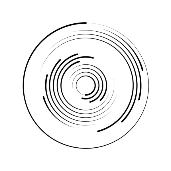 Lignes Vitesse Noires Abstraites Forme Cercle — Image vectorielle