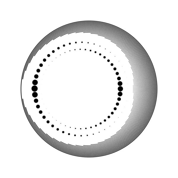 Lignes Vitesse Points Noirs Abstraits Forme Cercle — Image vectorielle