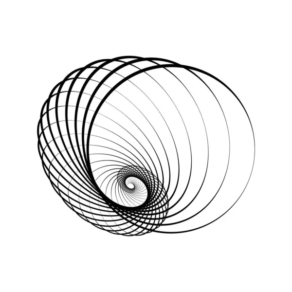 Líneas Círculo Abstractas Forma Espiral — Vector de stock