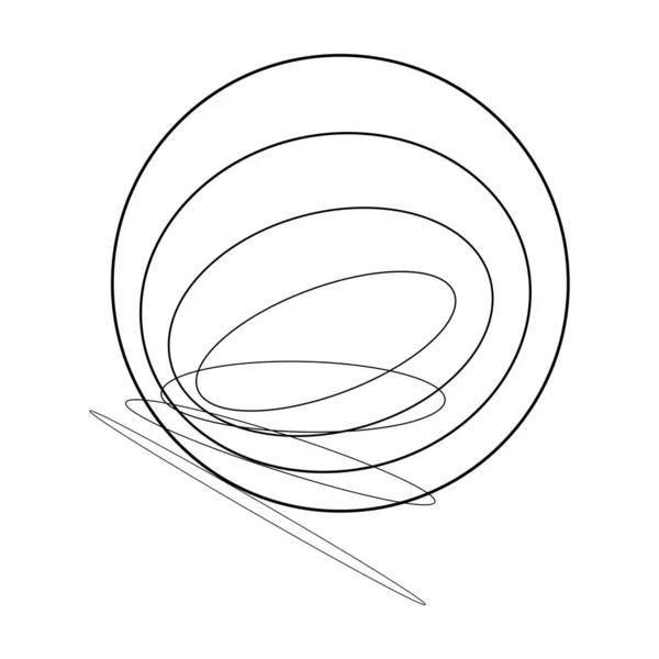 Lignes Abstraites Déformées Cercle Noir — Image vectorielle