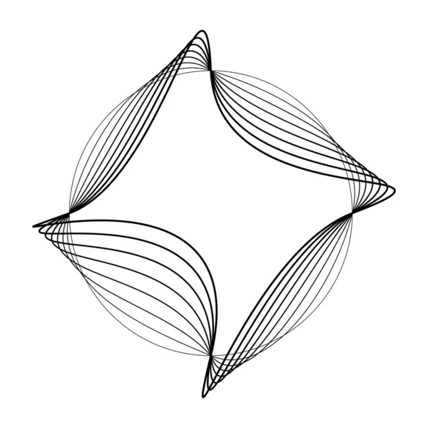 Abstrakte Deformierte Schwarze Linien Kreisform — Stockvektor