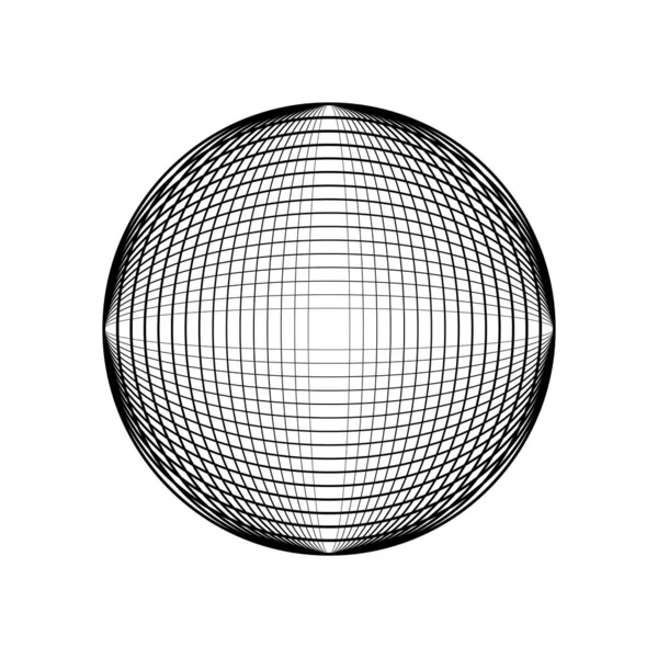 円形の抽象的な変形された黒い線 — ストックベクタ