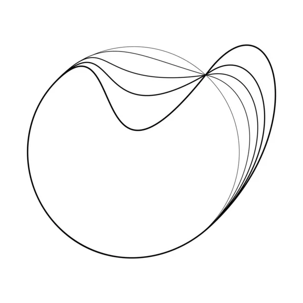 ラウンド形式の抽象変形ブラックライン — ストックベクタ