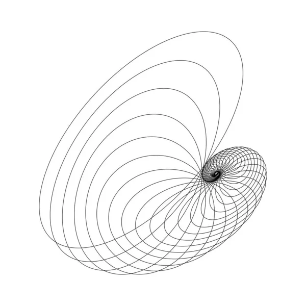Abstrakt Deformerade Svarta Linjer Spiralform — Stock vektor