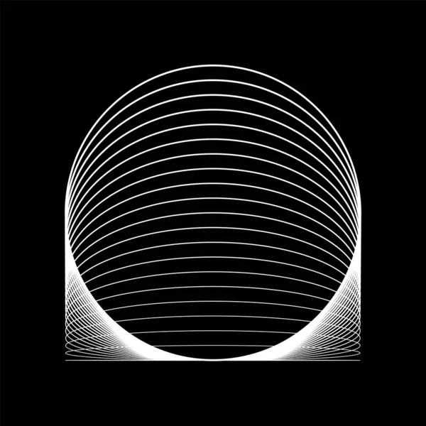 抽象変形された白い円線 — ストックベクタ