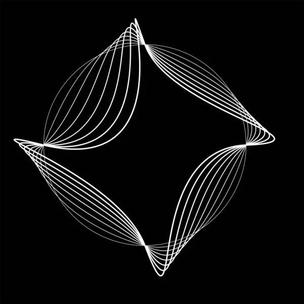 Lignes Blanches Déformées Abstraites Forme Cercle — Image vectorielle