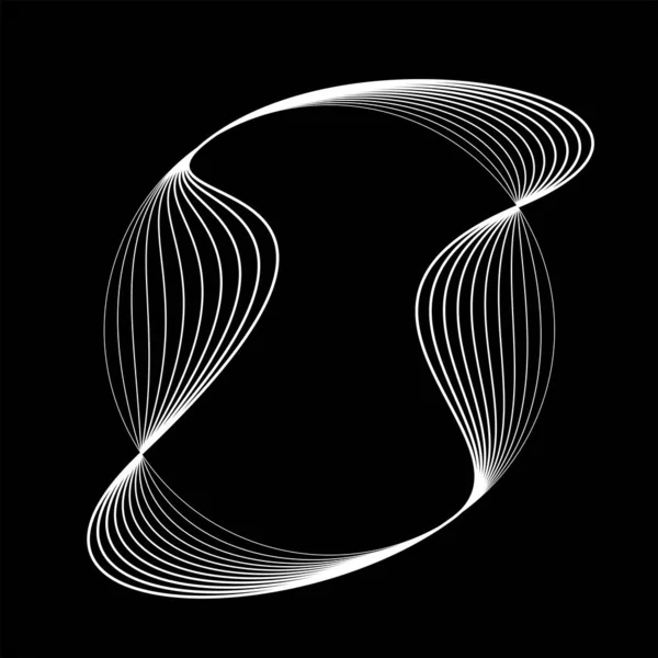 楕円円の抽象変形された白い線 — ストックベクタ