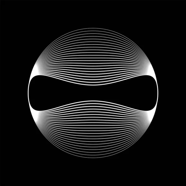 椭圆形的抽象变形白线 — 图库矢量图片