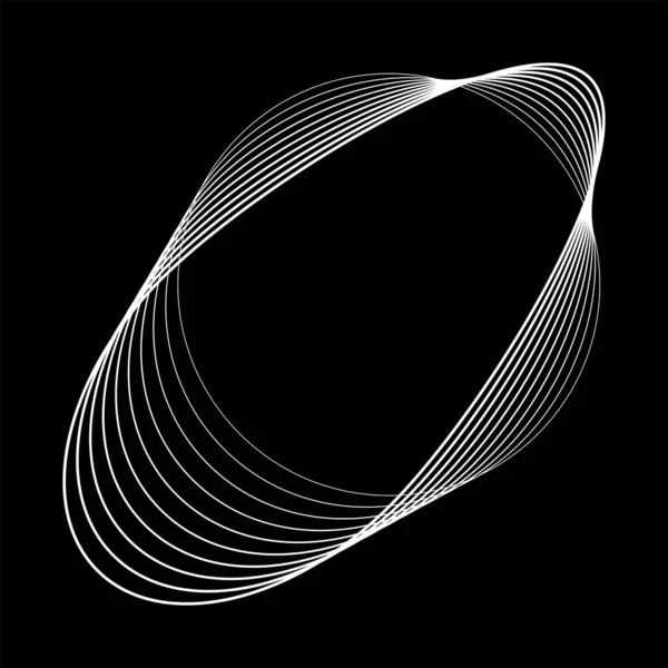 Abstrakte Deformierte Weiße Linien Ovaler Form — Stockvektor