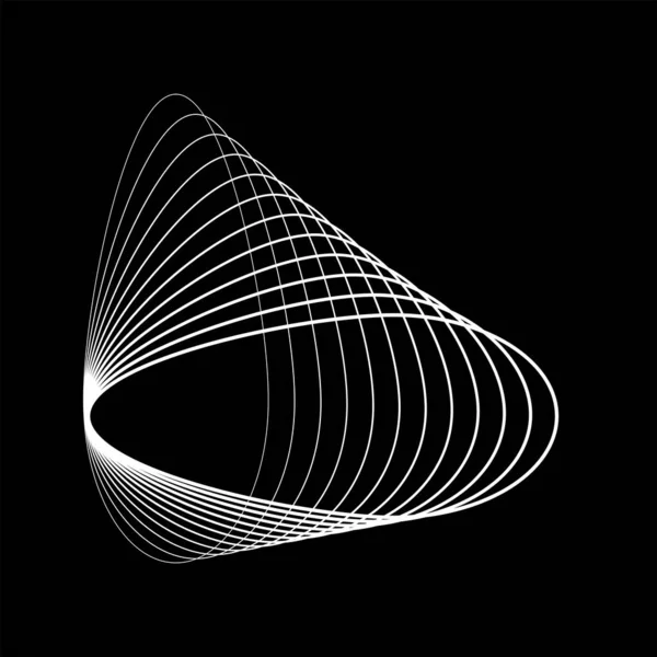 Abstrakte Deformierte Weiße Ovale Linien — Stockvektor