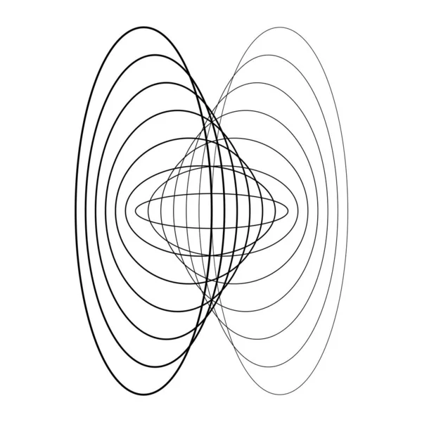 Lignes Ovales Abstraites Hipster Sous Forme Ronde — Image vectorielle