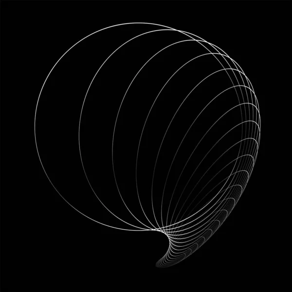 スパイラル形式の抽象楕円形ライン — ストックベクタ