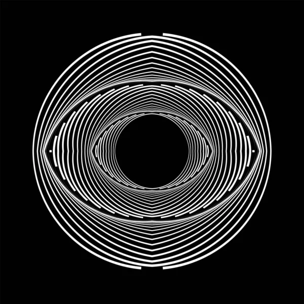 Linhas Curvas Brancas Abstratas Forma Círculo — Vetor de Stock