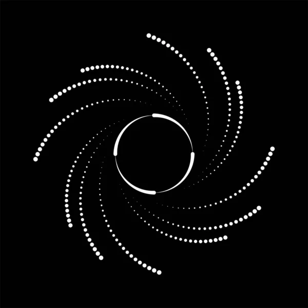 円形の抽象的なホワイトドットとライン — ストックベクタ