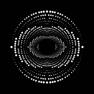Çember şeklinde soyut beyaz yarım ton noktalar