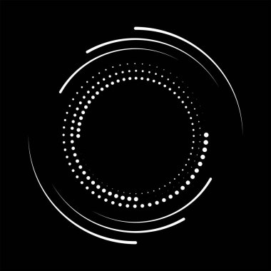 Çember şeklinde soyut beyaz yarım ton noktalar