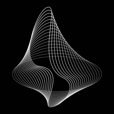 Oval formda soyut beyaz çizgiler 