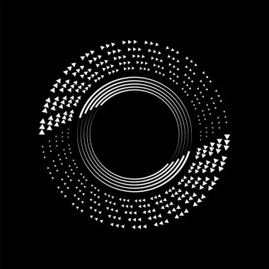 Soyut beyaz üçgenler ve yuvarlak çizgiler