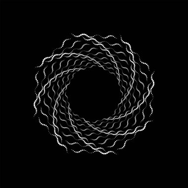 Sarmal formda soyut beyaz dalgalı noktalı çizgiler