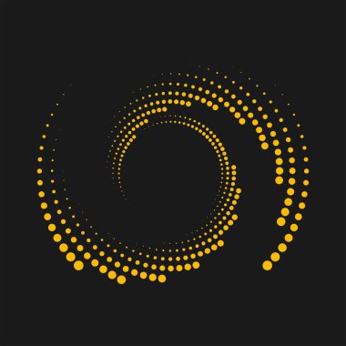 Çember şeklinde soyut sarı noktalı çizgiler