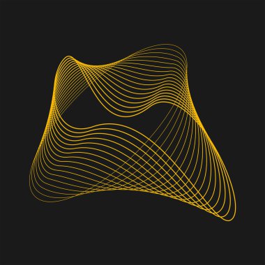 Oval alanda soyut sarı çizgiler