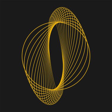 Yuvarlak formda soyut sarı oval çizgiler