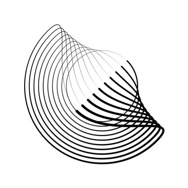 Çember biçiminde siyah eşmerkezli hız çizgileri